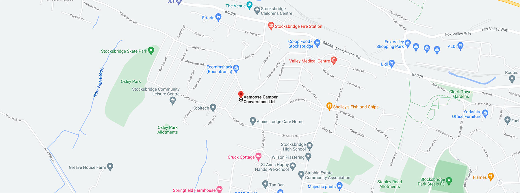 Vamoose/Bedrock map in Stocksbridge